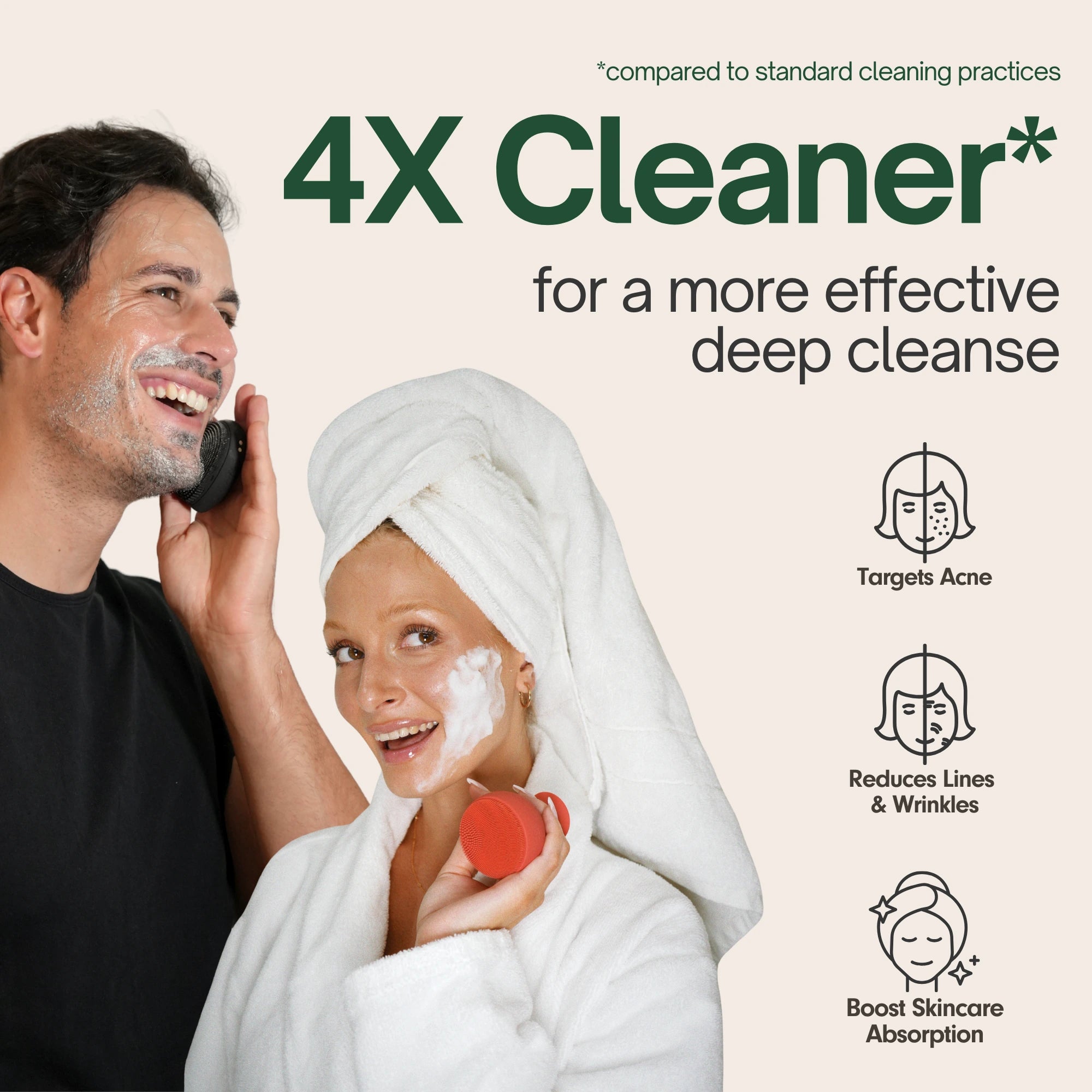 facial cleansing device for all skin types